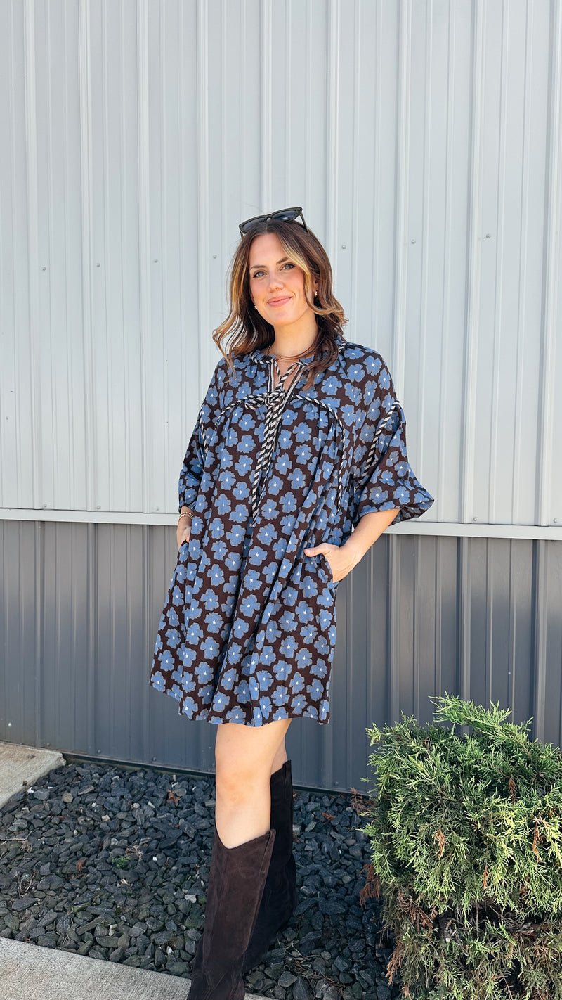 Reese Printed Babydoll Dress