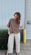 Oversized Soft Tee in Mocha