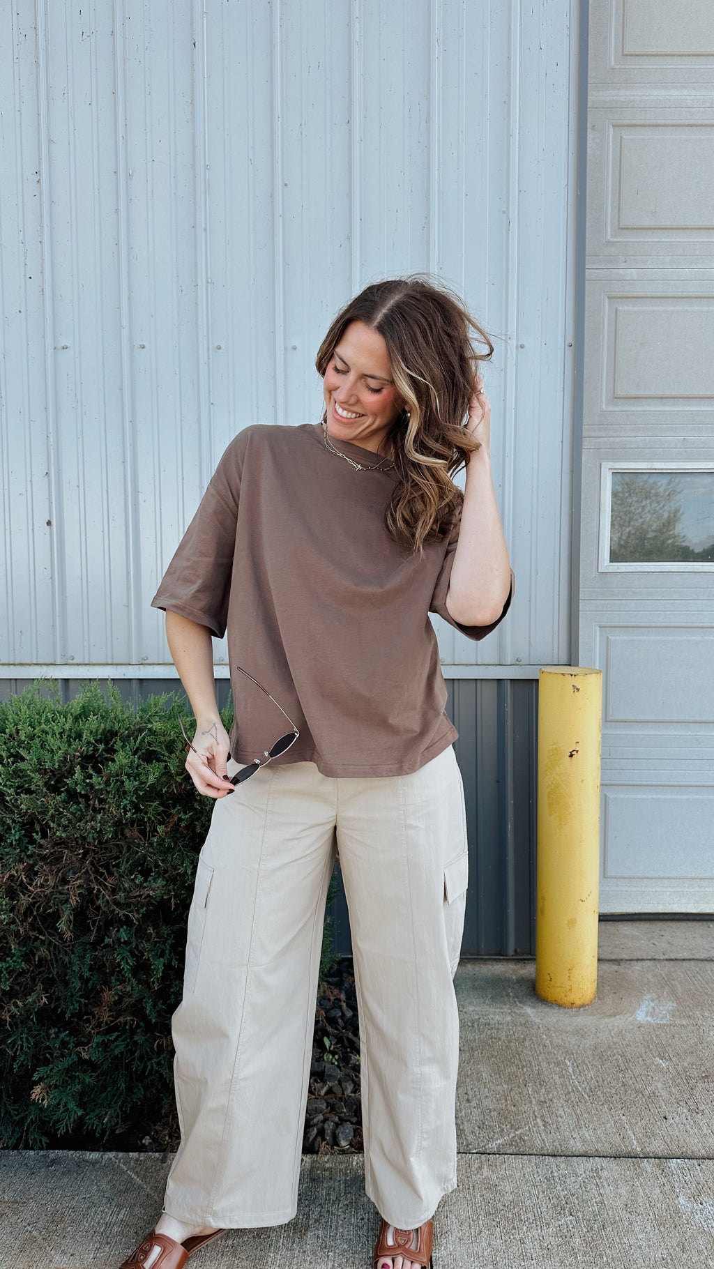 Oversized Soft Tee in Mocha