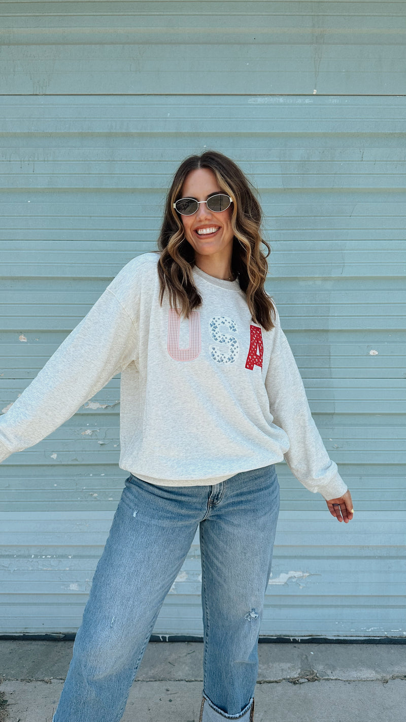 Patchwork USA Pullover