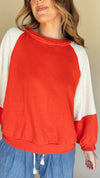 Red Hot Colorblock Pullover