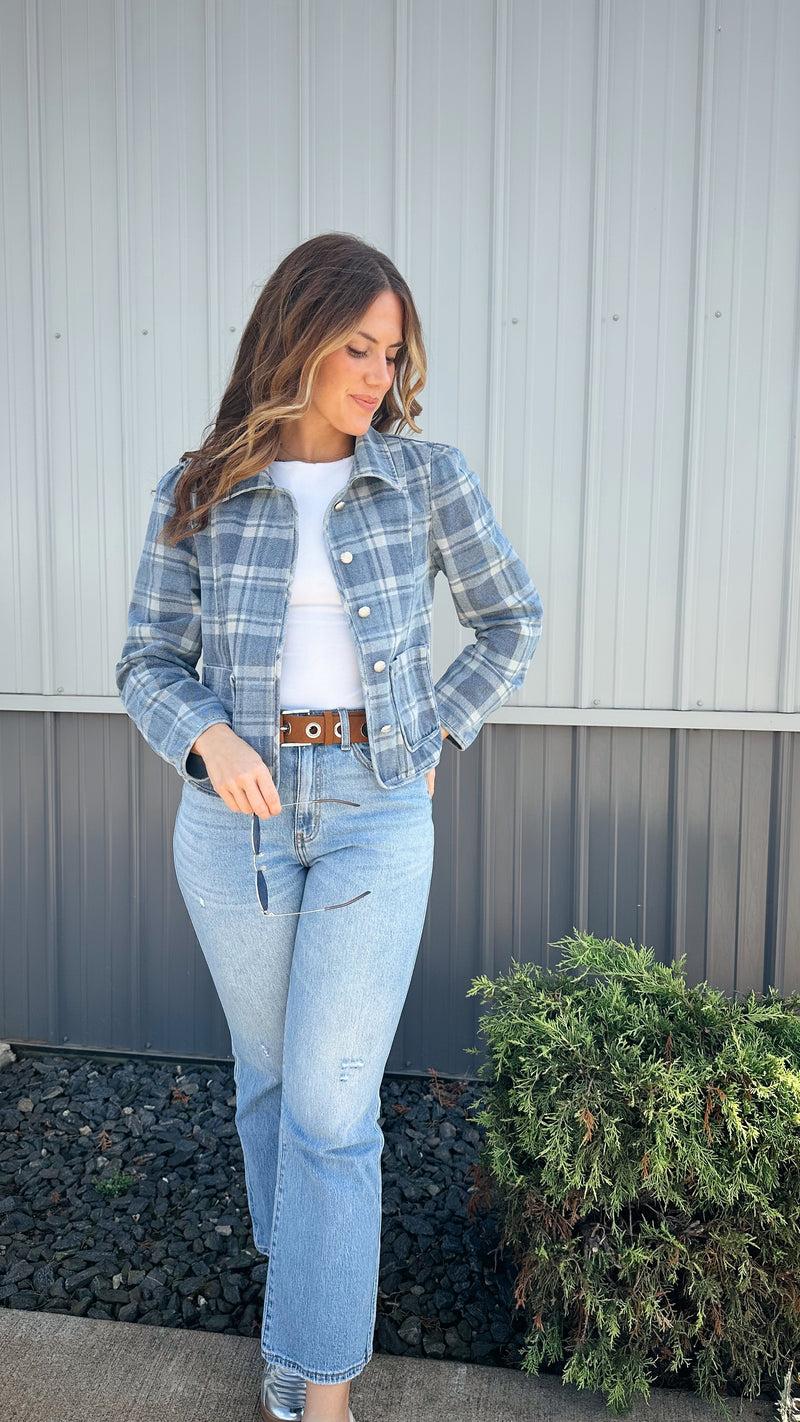 Blue Jean Plaid Jacket