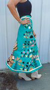 Teal Tropic Wrap Skirt