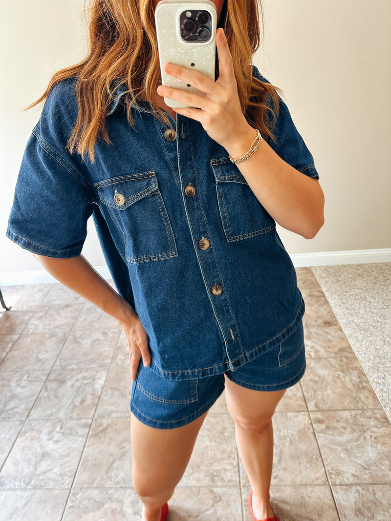 Jessie Short Sleeve Denim Shirt