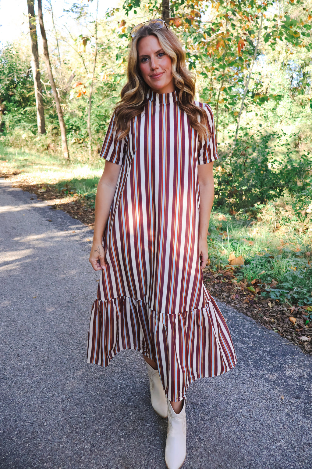 Samantha Striped Midi Dress