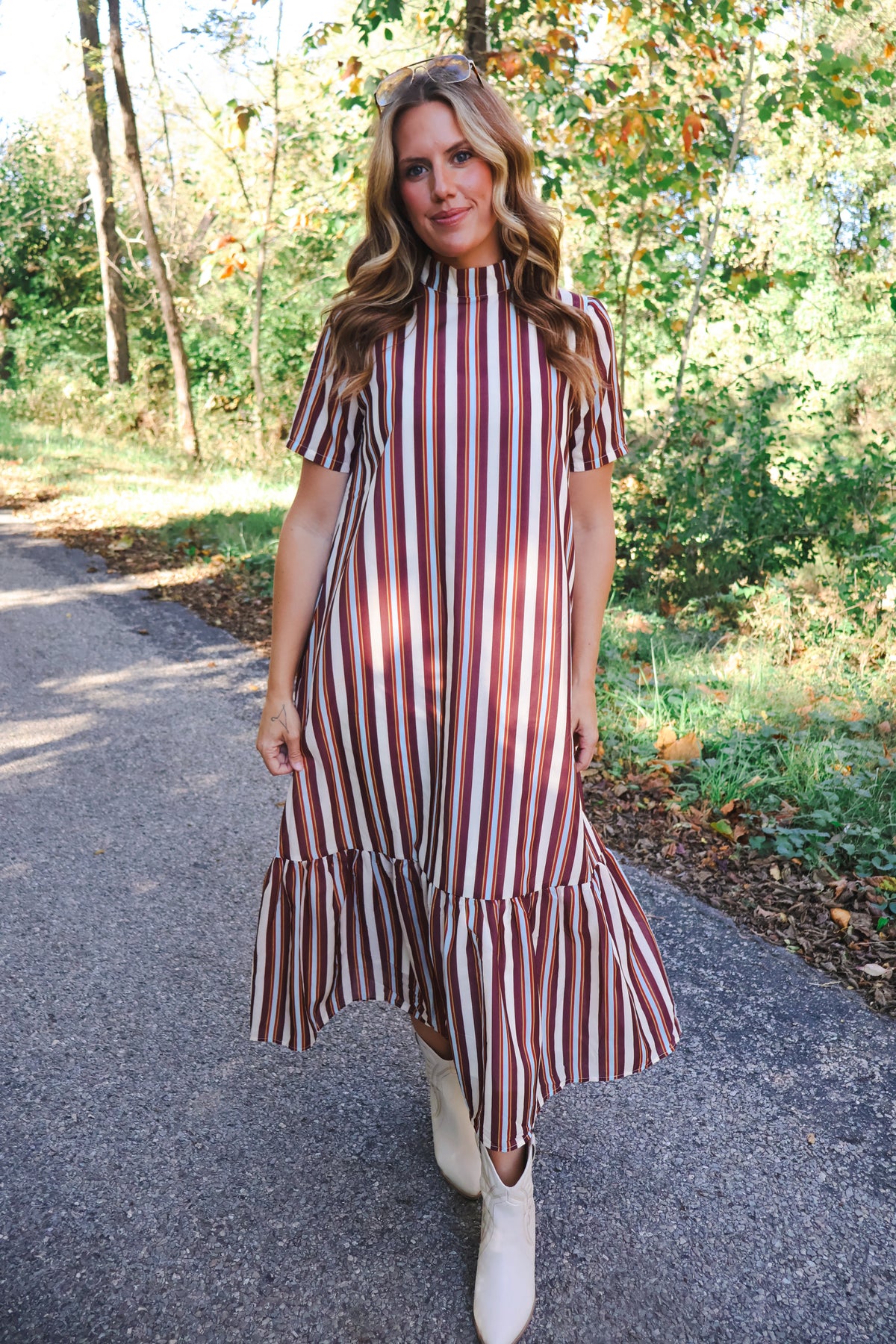 Samantha Striped Midi Dress