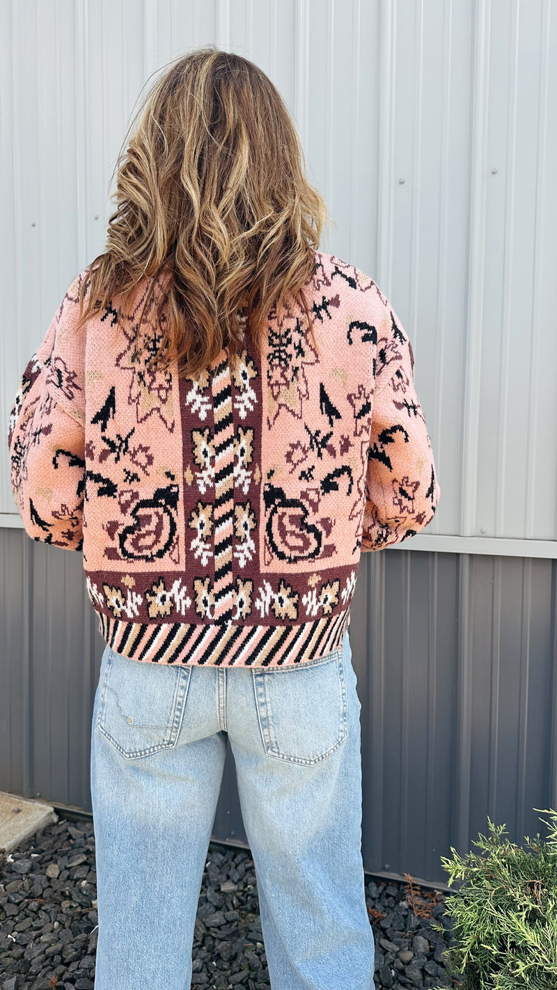 Paisley Stripe Cardigan