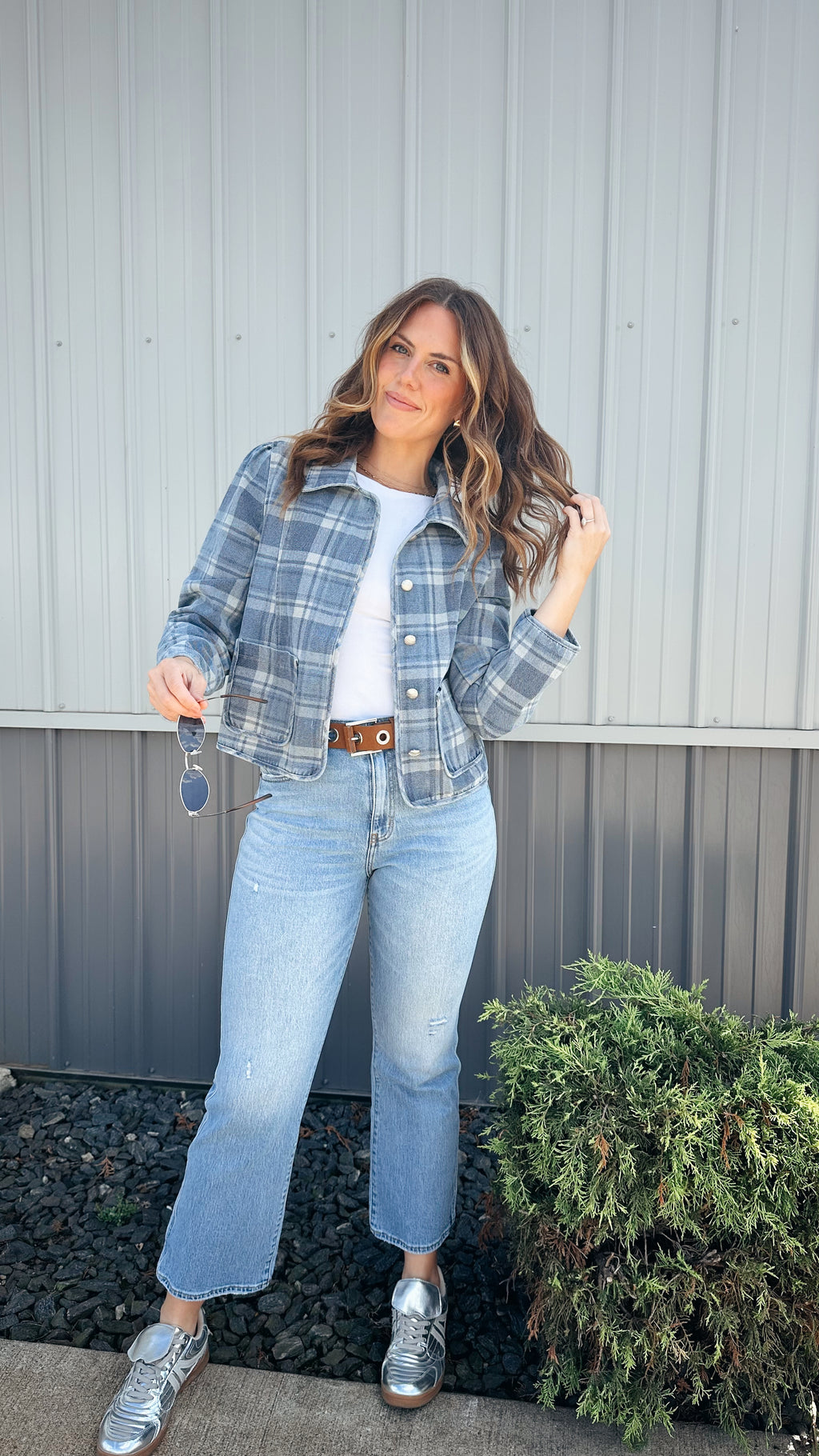 Blue Jean Plaid Jacket
