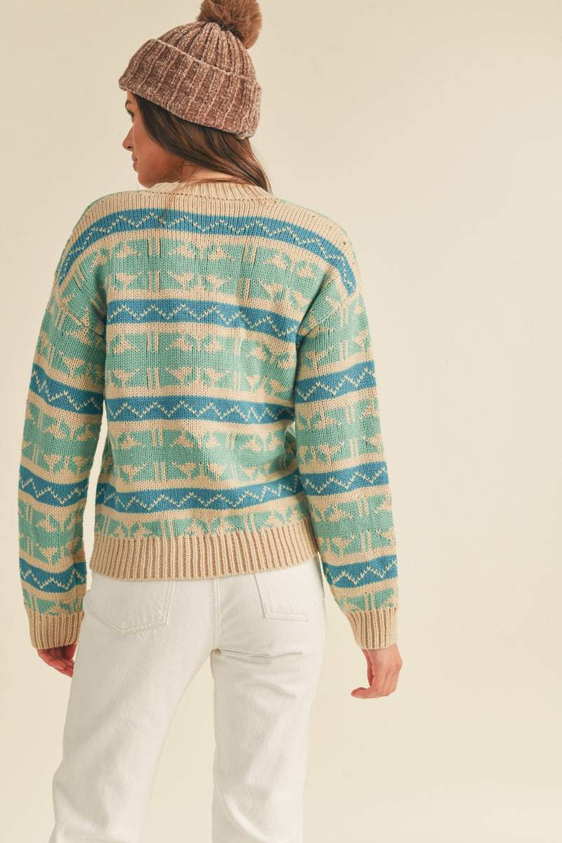 Mint For You Fair Isle Sweater