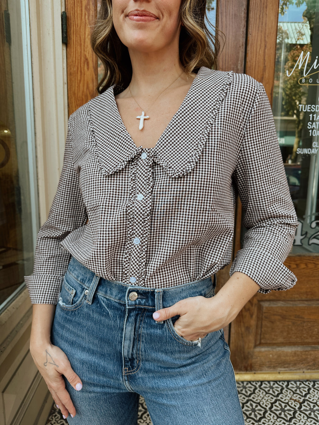 Peter Pan Gingham Blouse