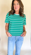Riley Striped Tee in Green