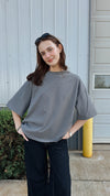Oversized Soft Tee in Charcoal