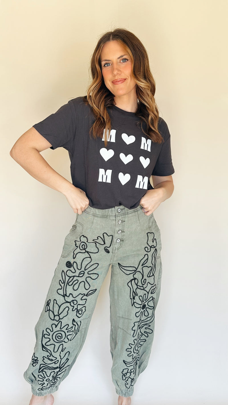 Cheyenne Stencil Pants in Olive