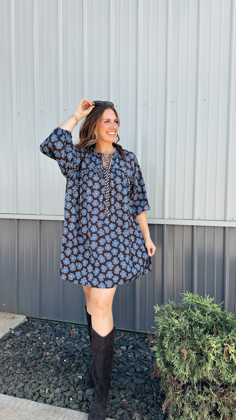 Reese Printed Babydoll Dress