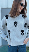 Spooky Crew Sweater in Silver