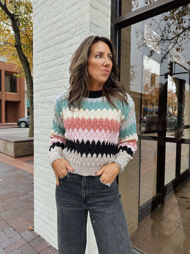 Honeycomb Colorblock Sweater