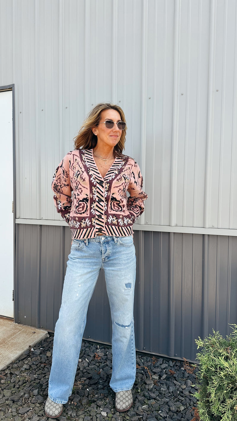 Paisley Stripe Cardigan