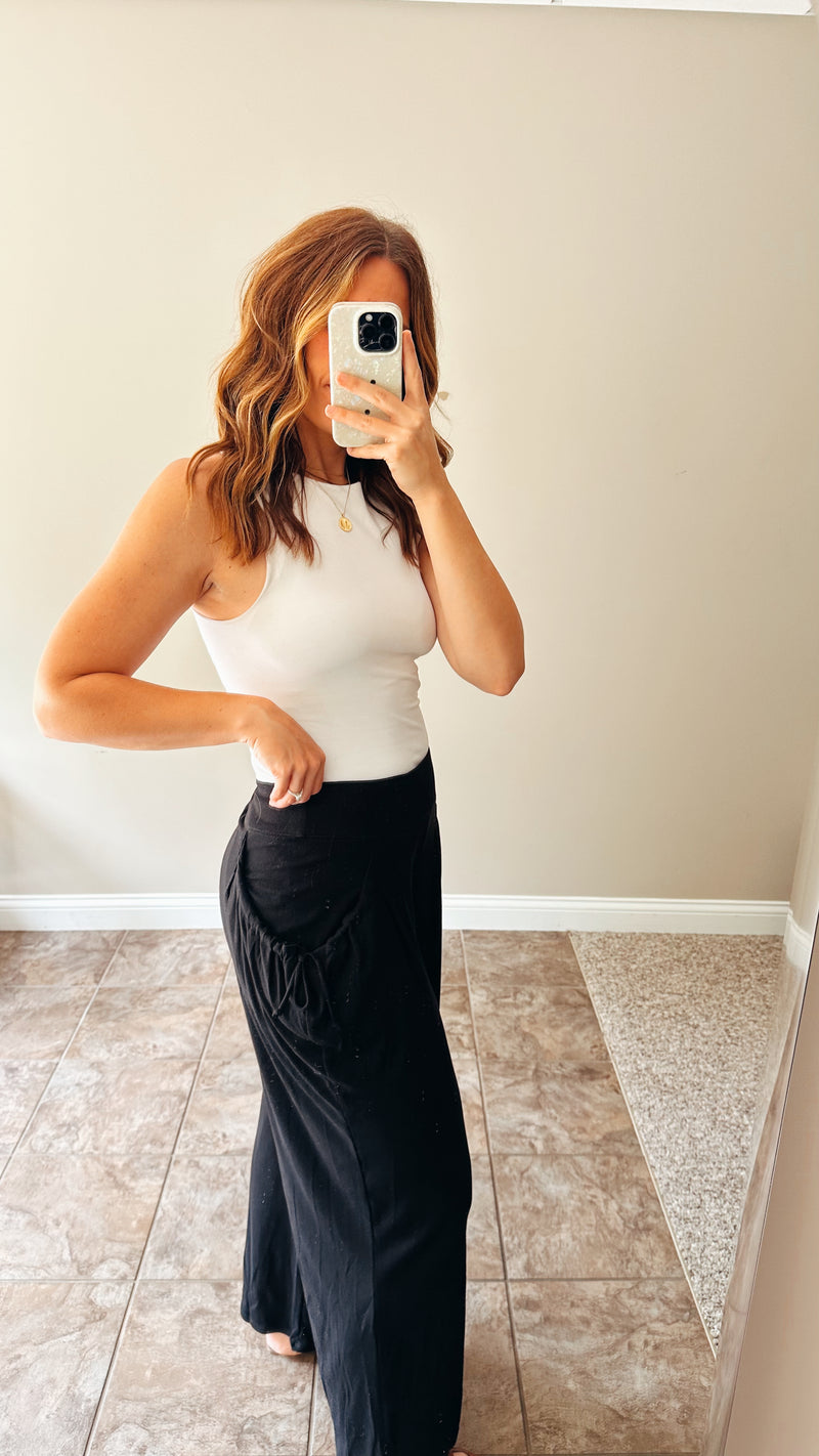 Bekah Side Tie Pant in Black