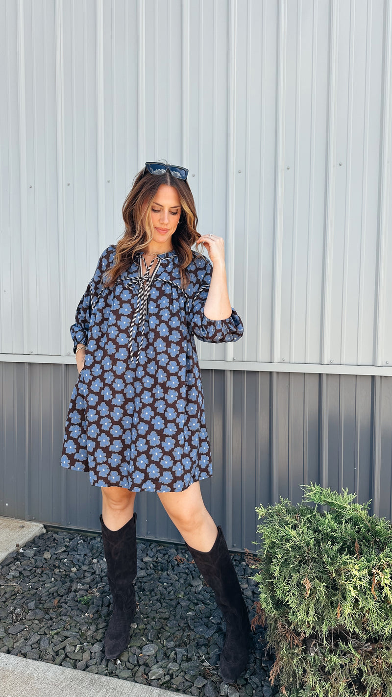 Reese Printed Babydoll Dress