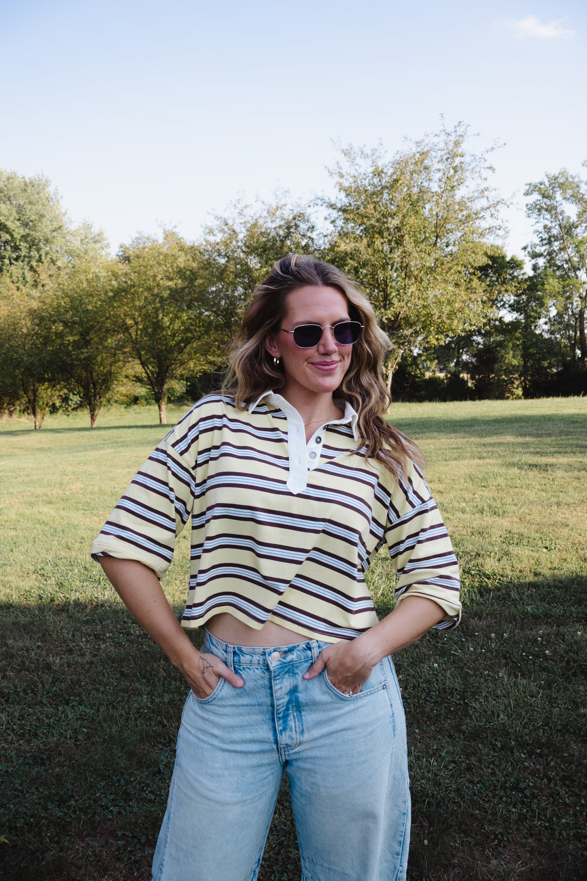 Sunshine Short Sleeve Polo Top
