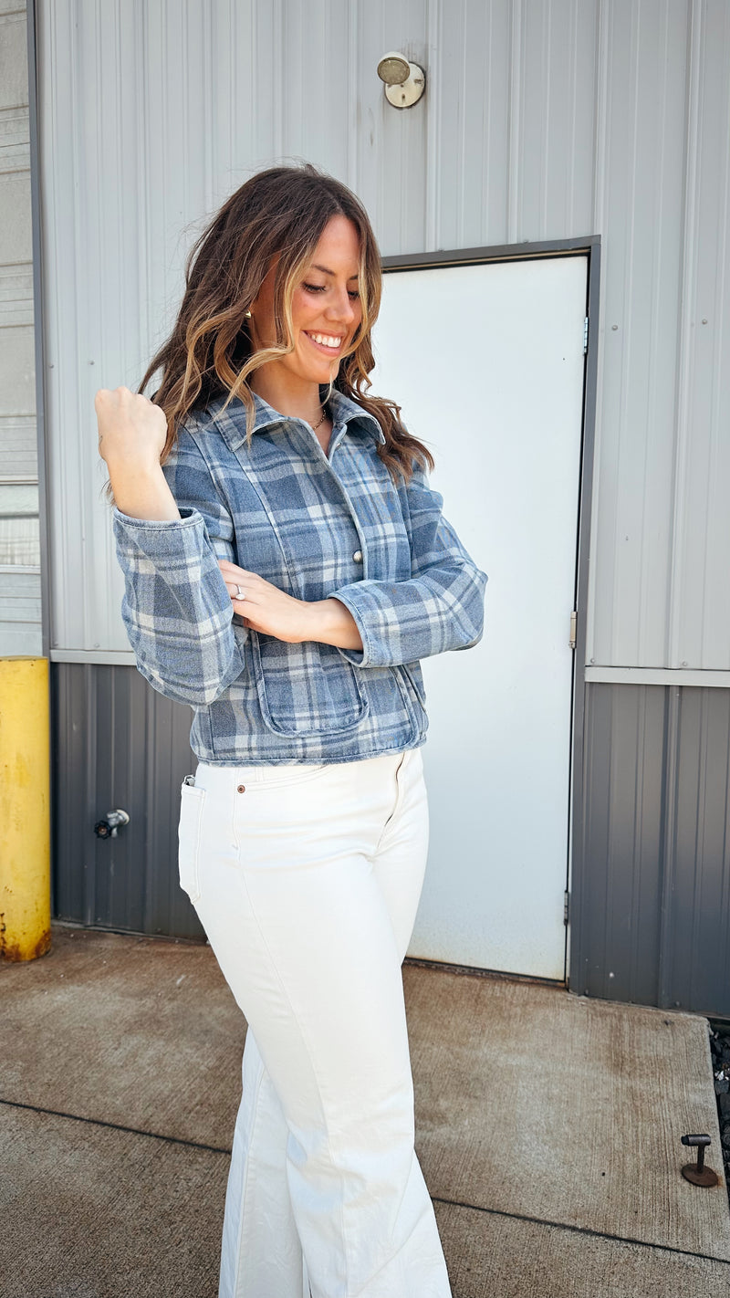 Blue Jean Plaid Jacket