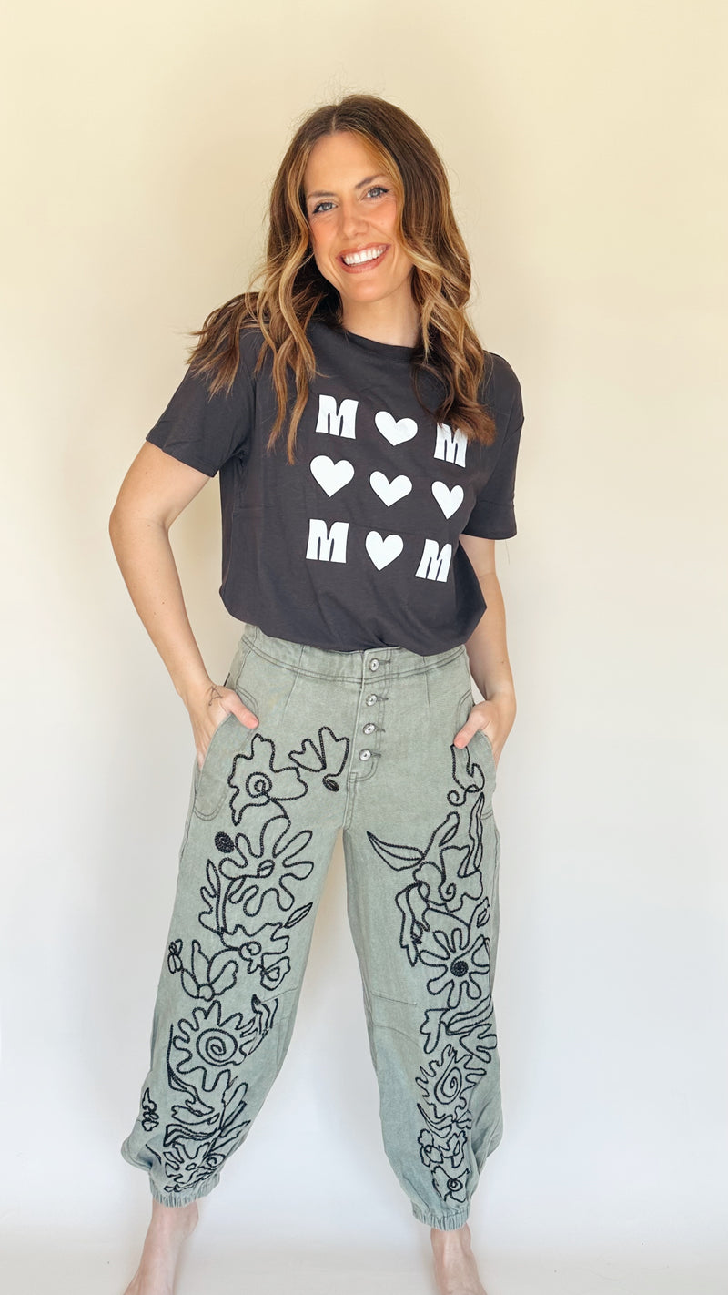 Cheyenne Stencil Pants in Olive