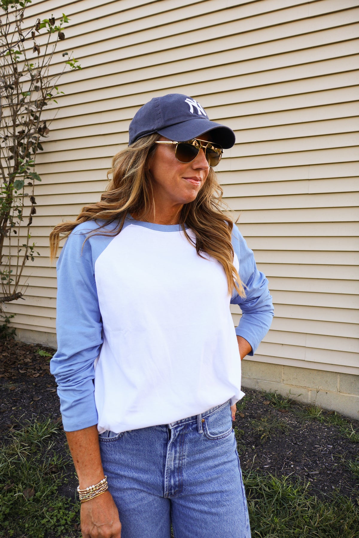 Baseball Tee in Steel Blue