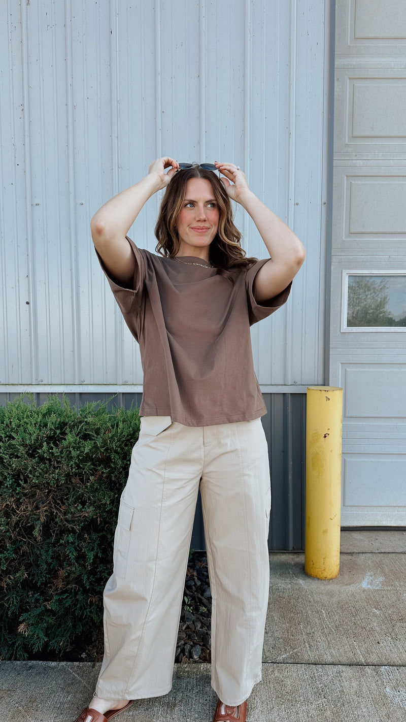 Oversized Soft Tee in Mocha