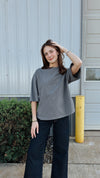 Oversized Soft Tee in Charcoal