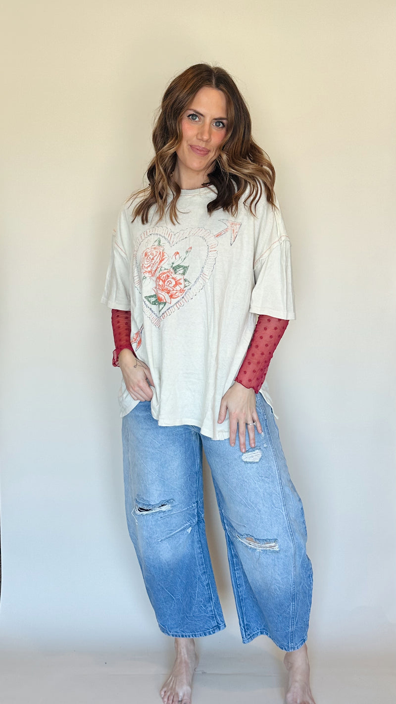 {Free People} Love Rose Tee in Ivory