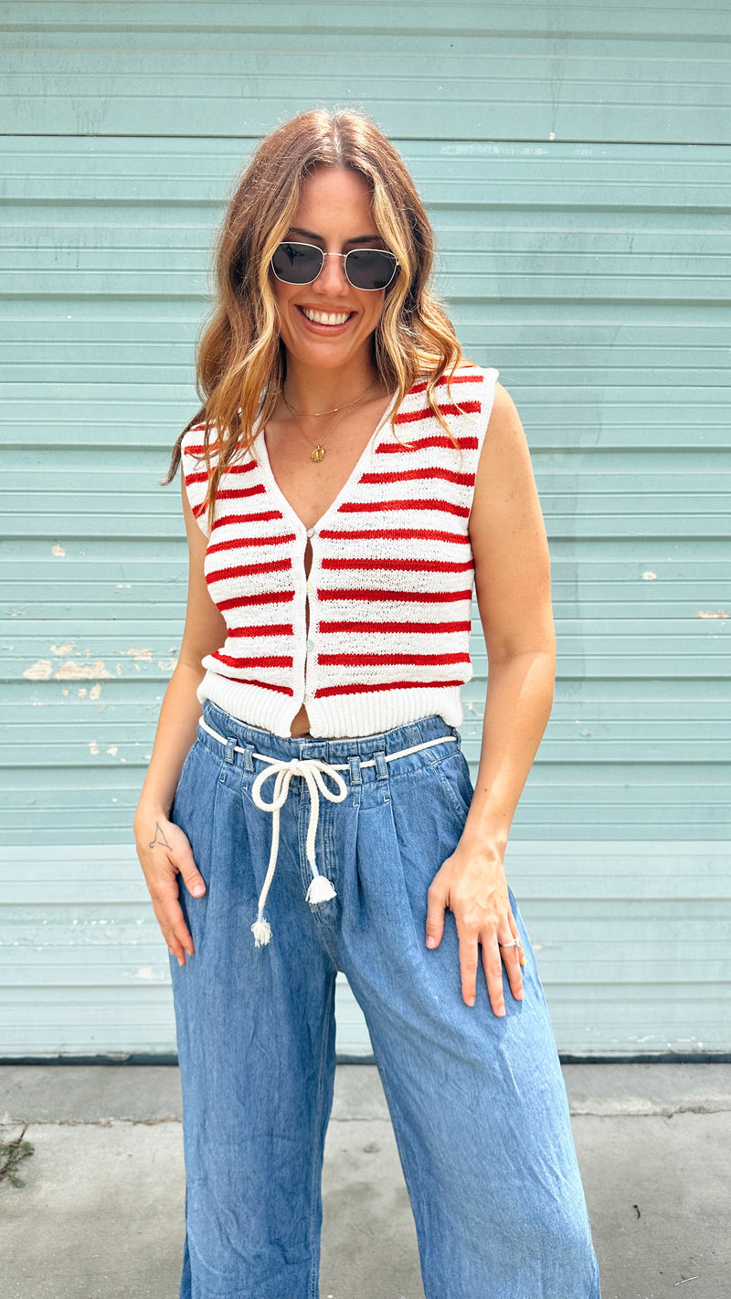 Mayley Striped Sweater Vest