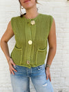 Tina Gold Button Vest