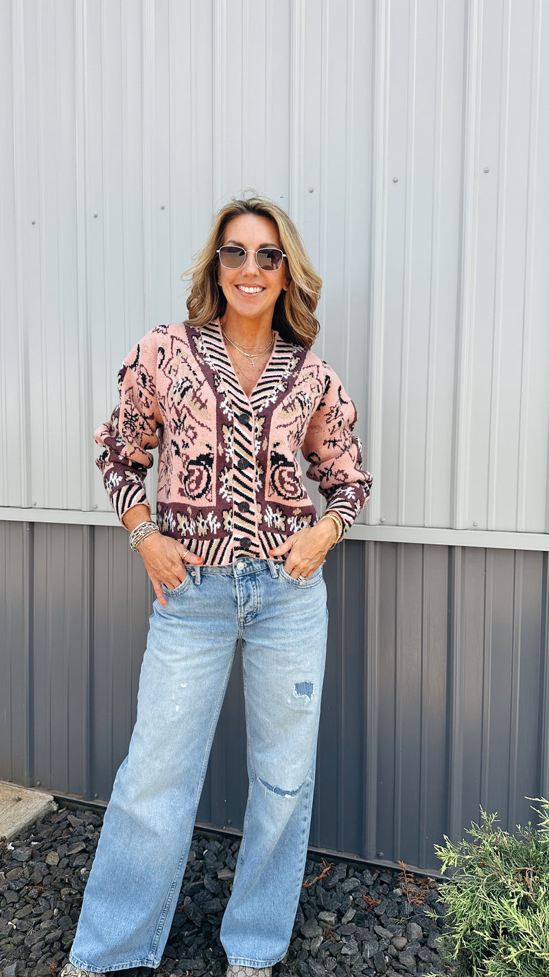Paisley Stripe Cardigan