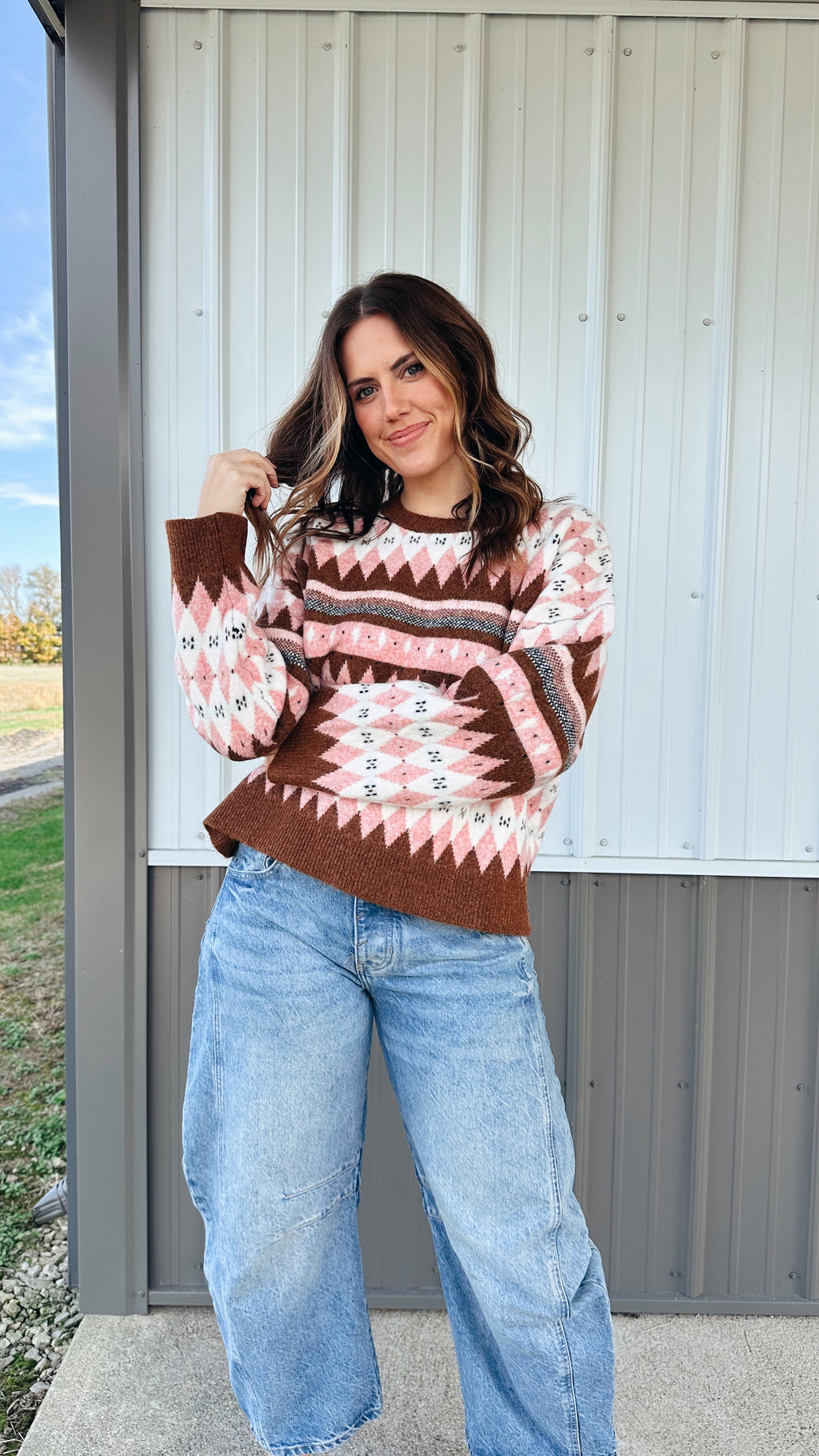 Fair-isle Pullover Sweater