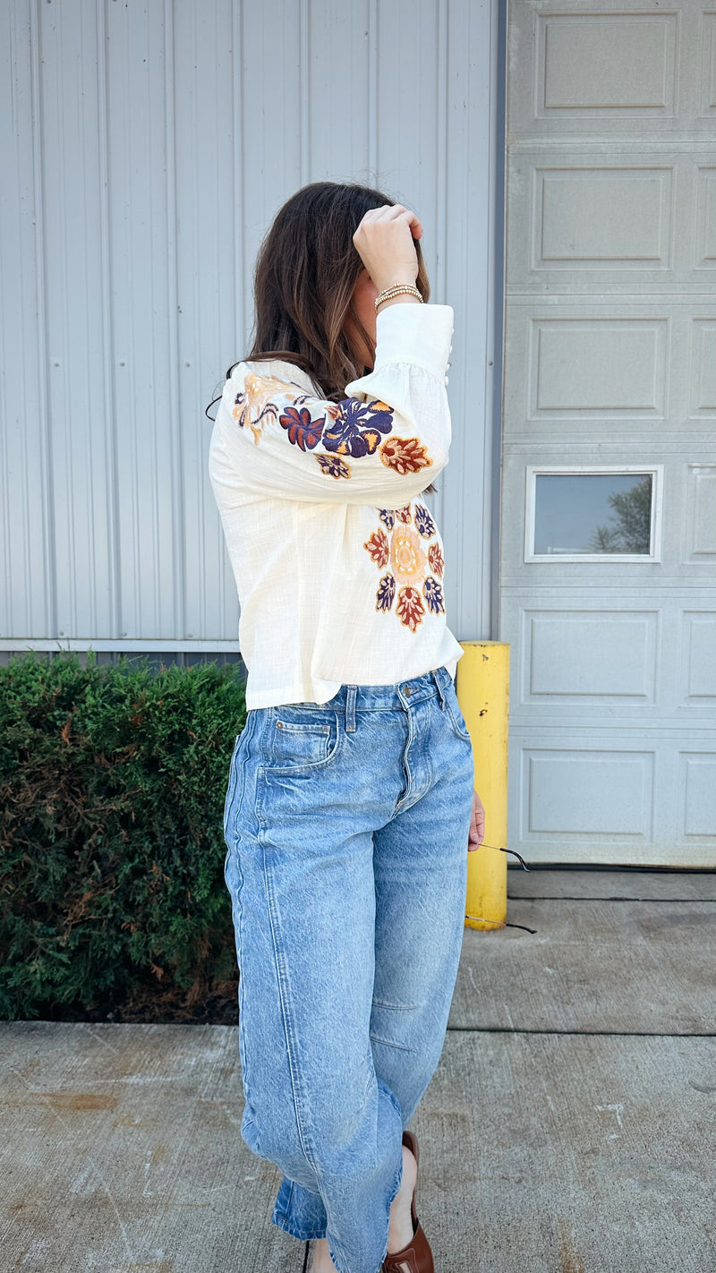 Royal Embroidered Blouse