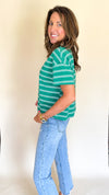 Riley Striped Tee in Green
