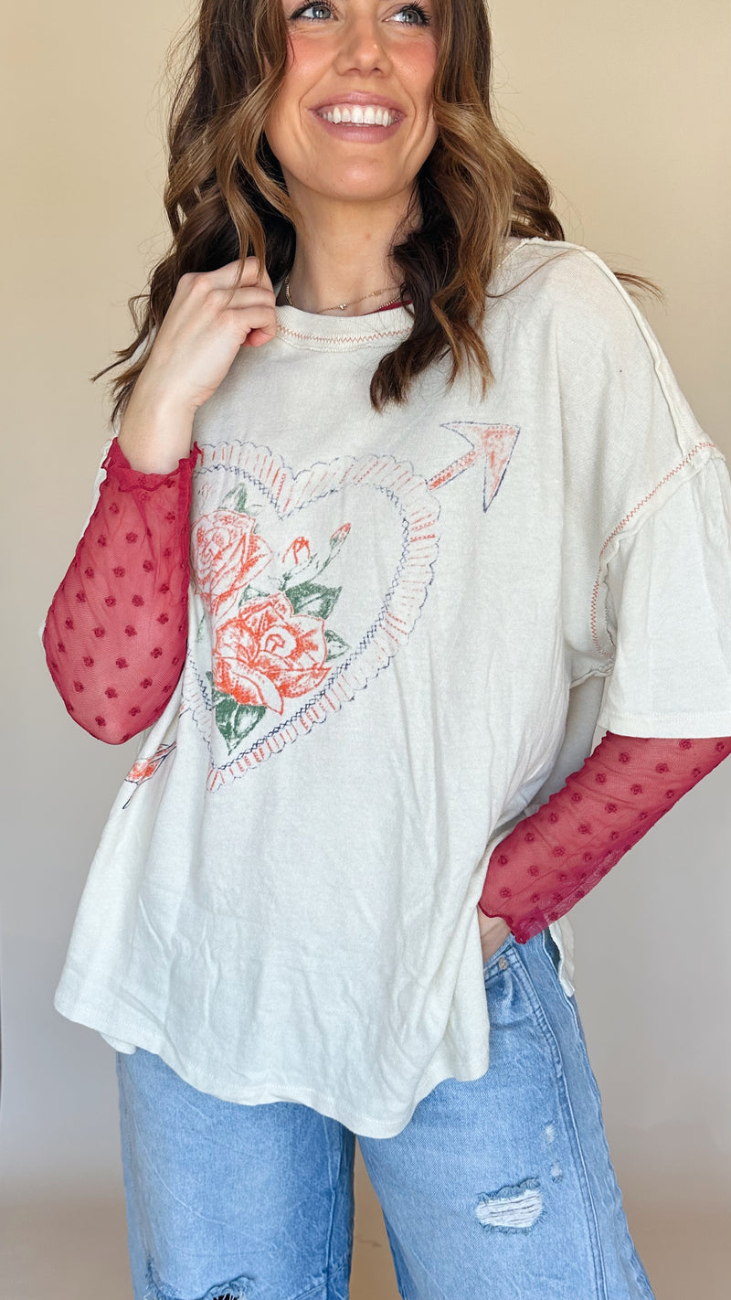 {Free People} Love Rose Tee in Ivory