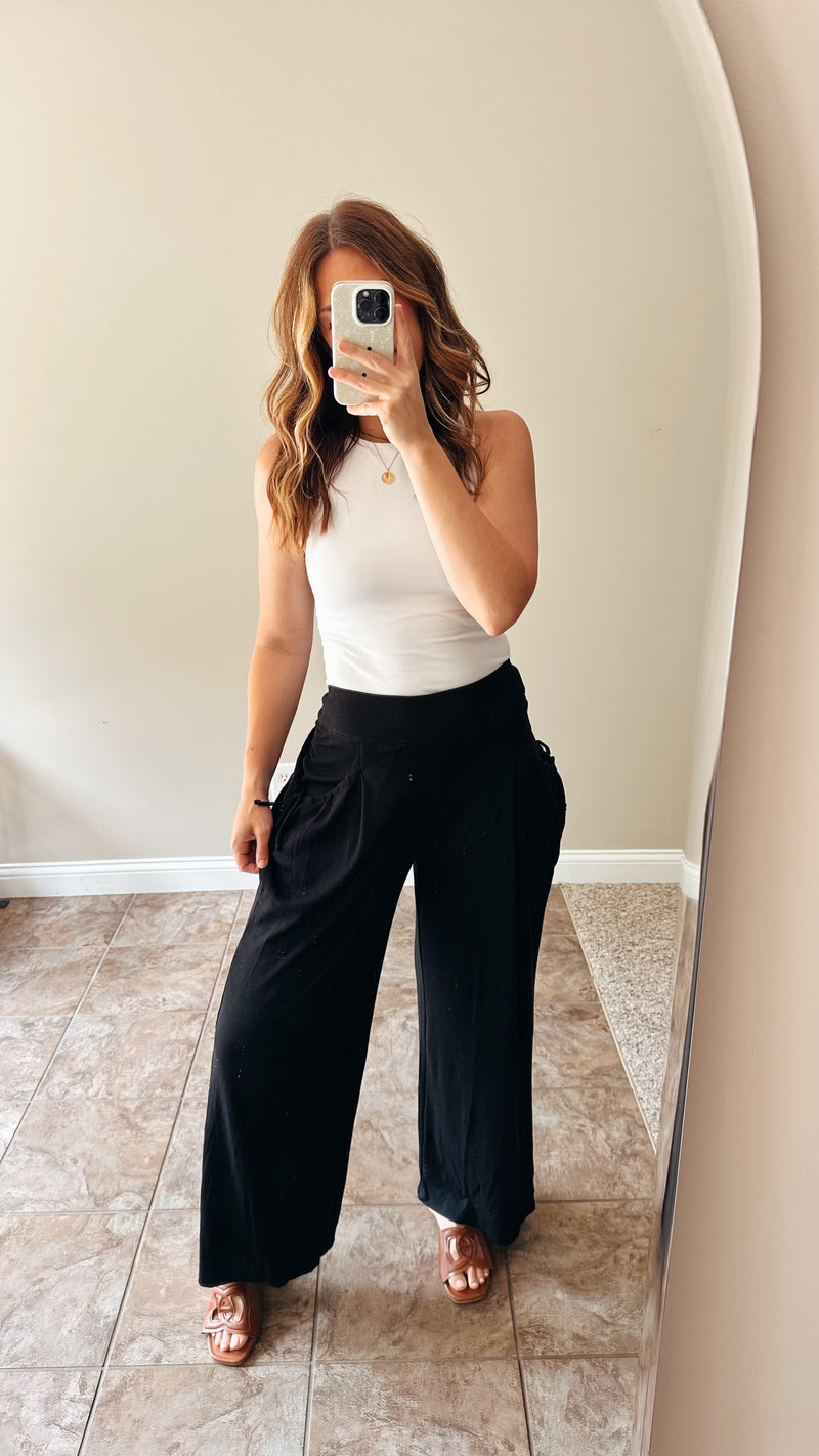Bekah Side Tie Pant in Black