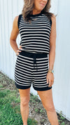 Jennifer Striped Sweater Romper