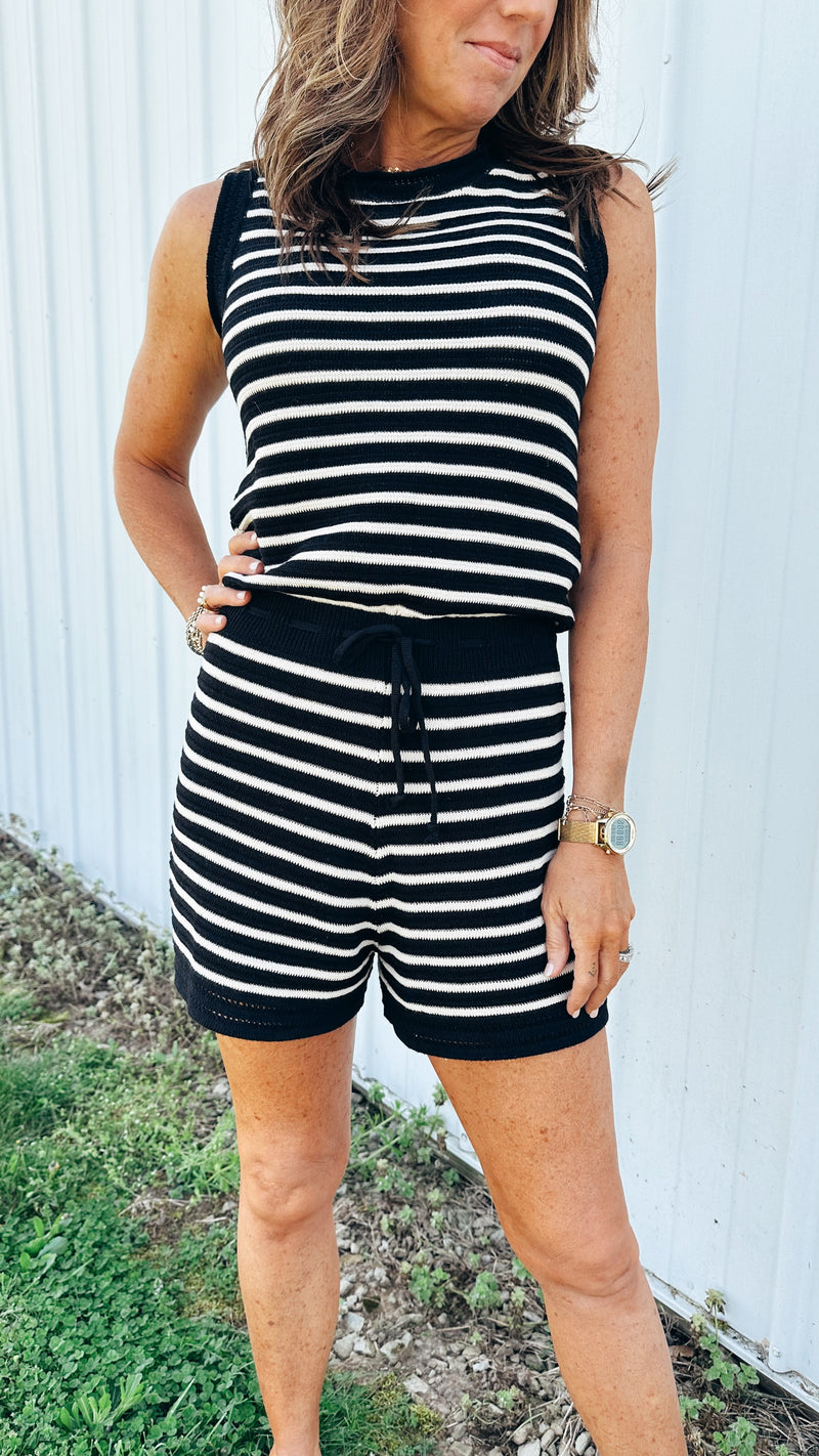 Jennifer Striped Sweater Romper