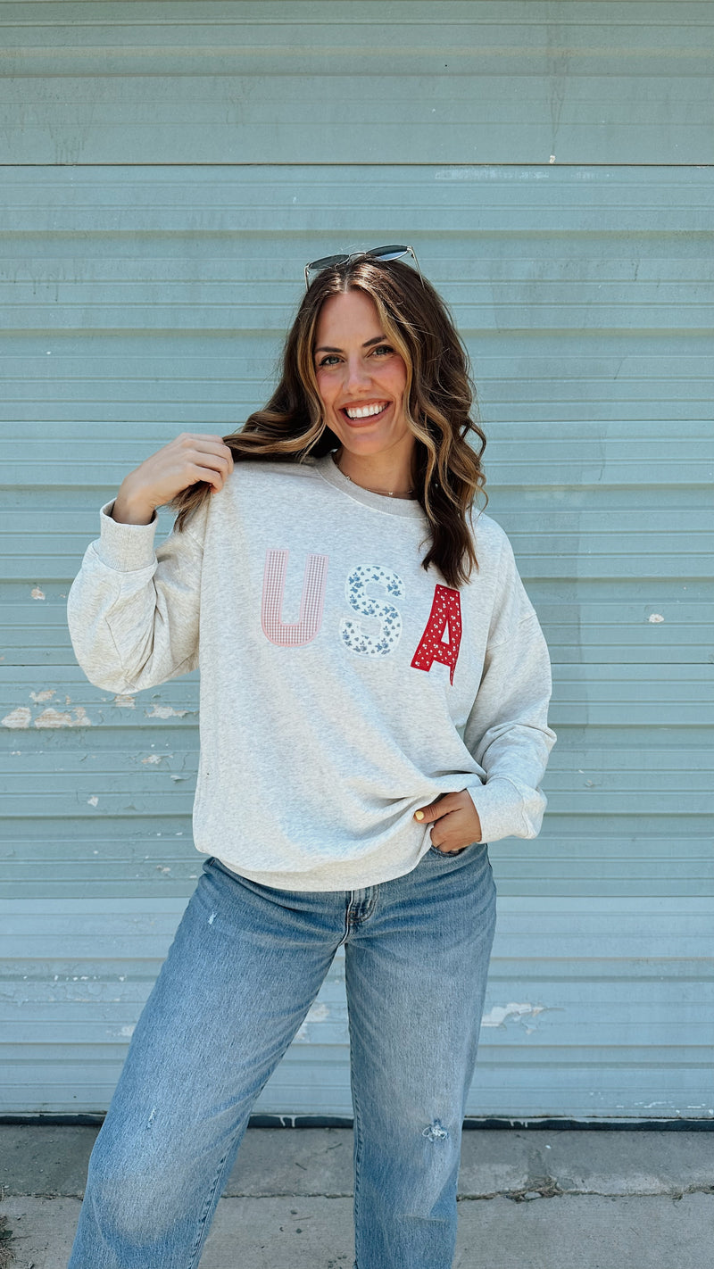 Patchwork USA Pullover