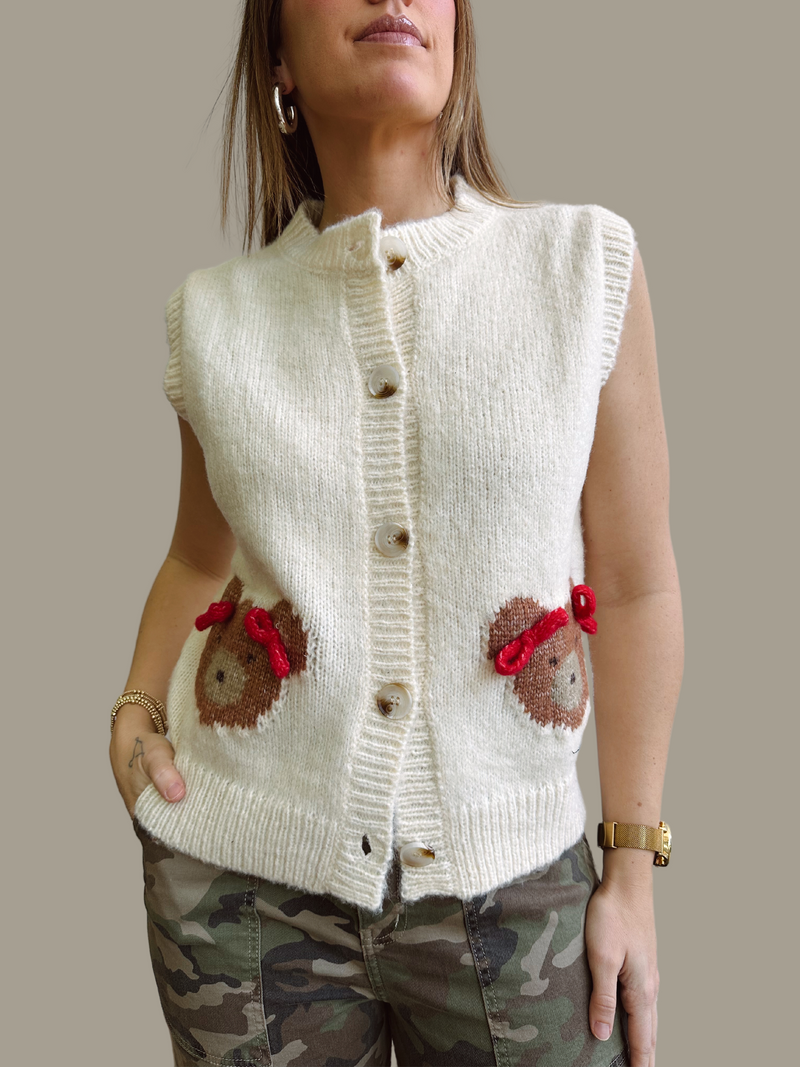 Teddy Cardigan Vest