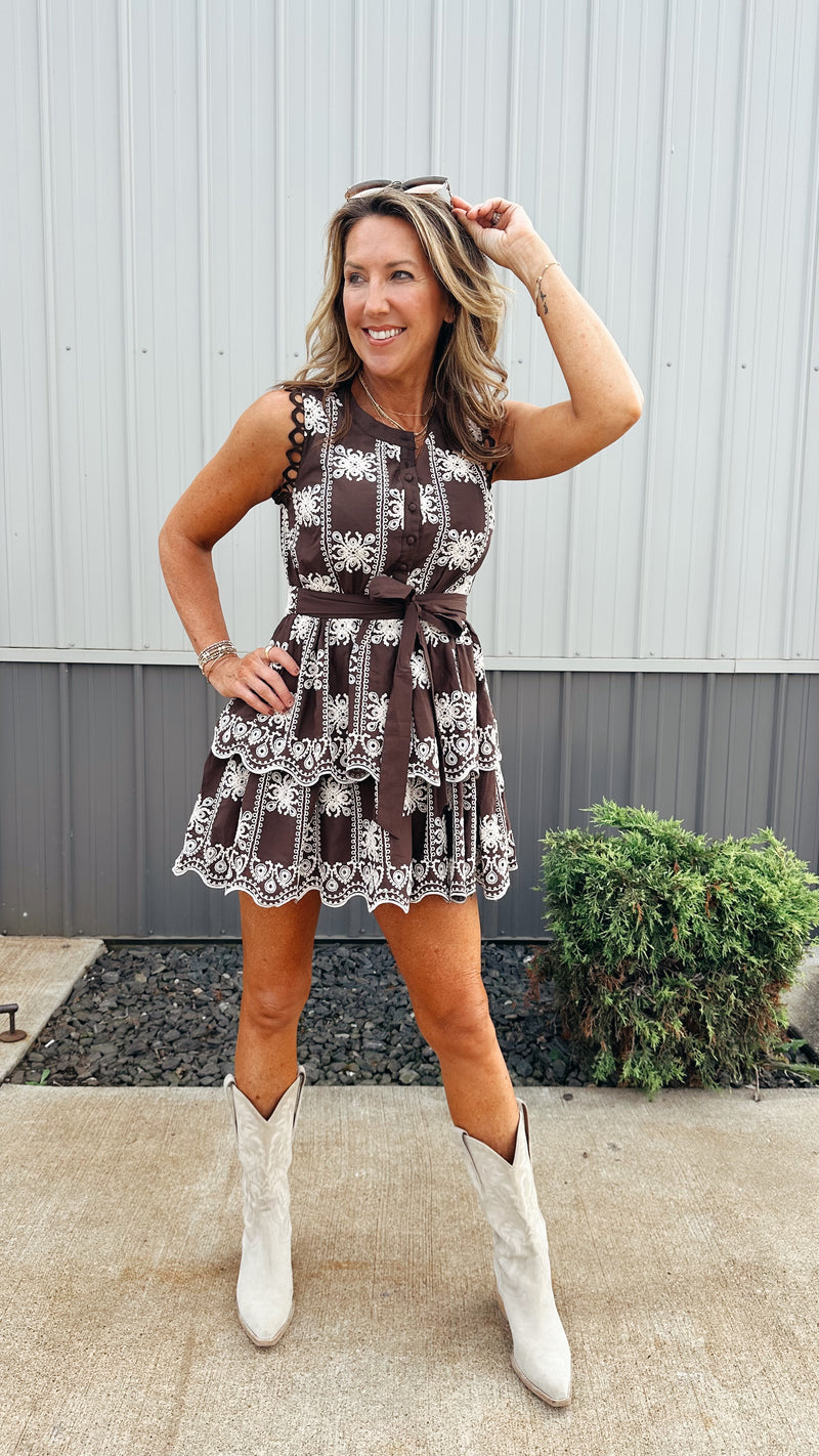 Sadie Embroidered Mini Dress