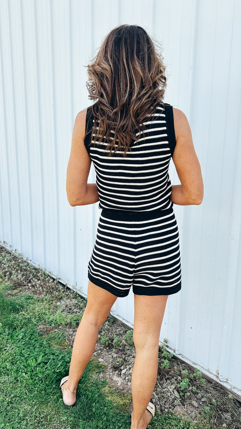 Jennifer Striped Sweater Romper