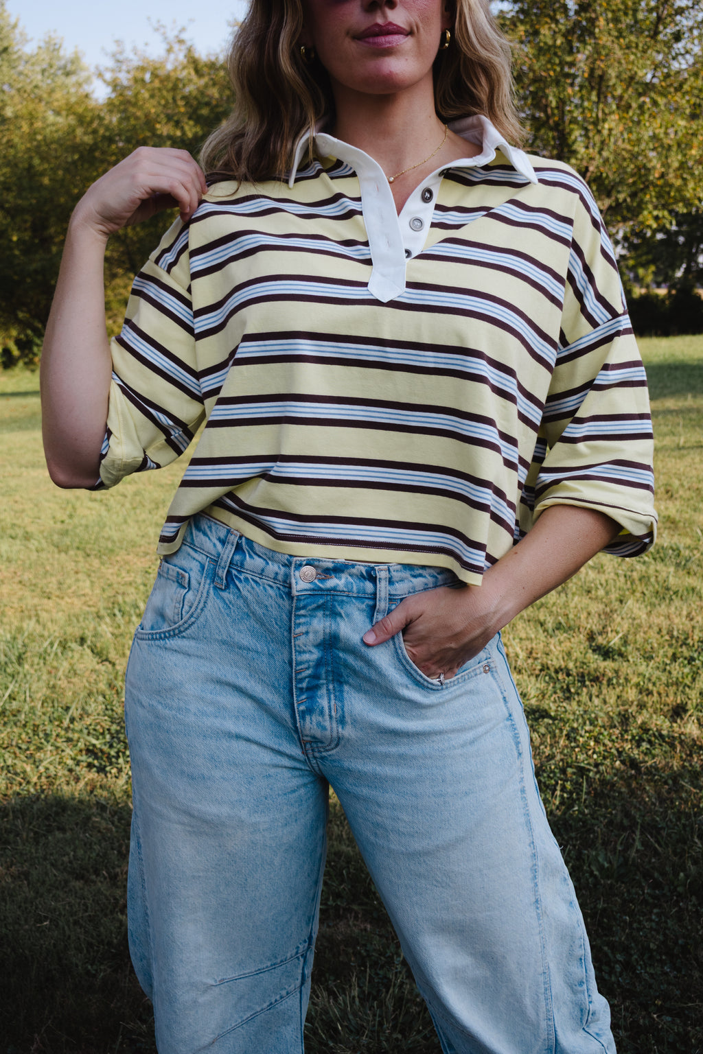 Sunshine Short Sleeve Polo Top