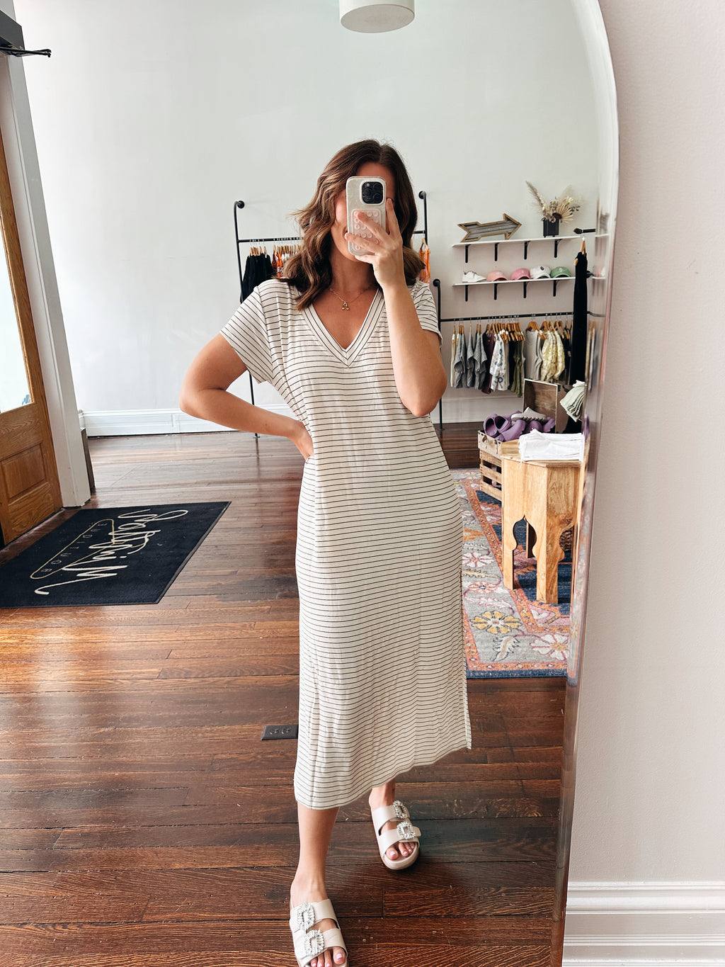 Kirsten Striped Tee Dress