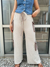 Striped Cargo Wide Leg in Taupe