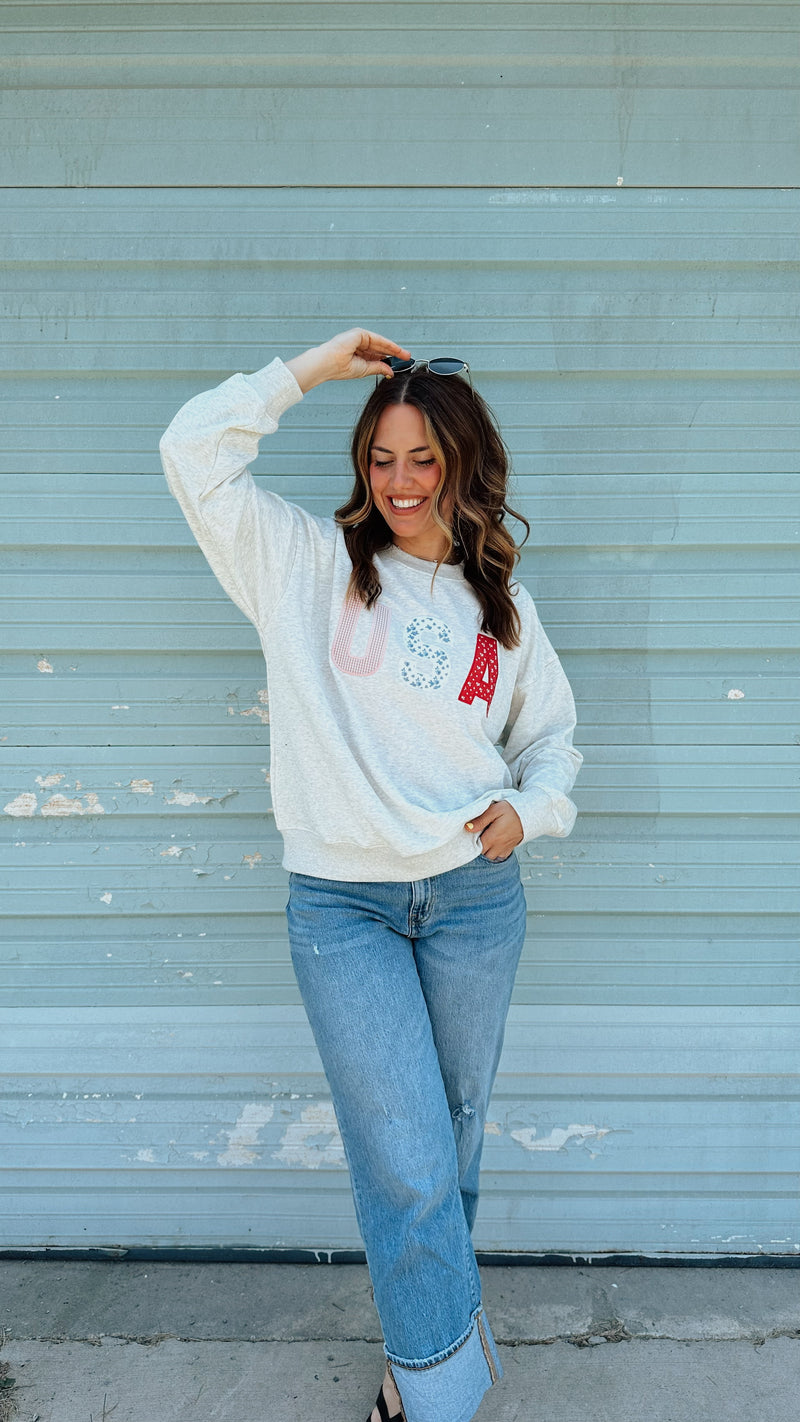 Patchwork USA Pullover