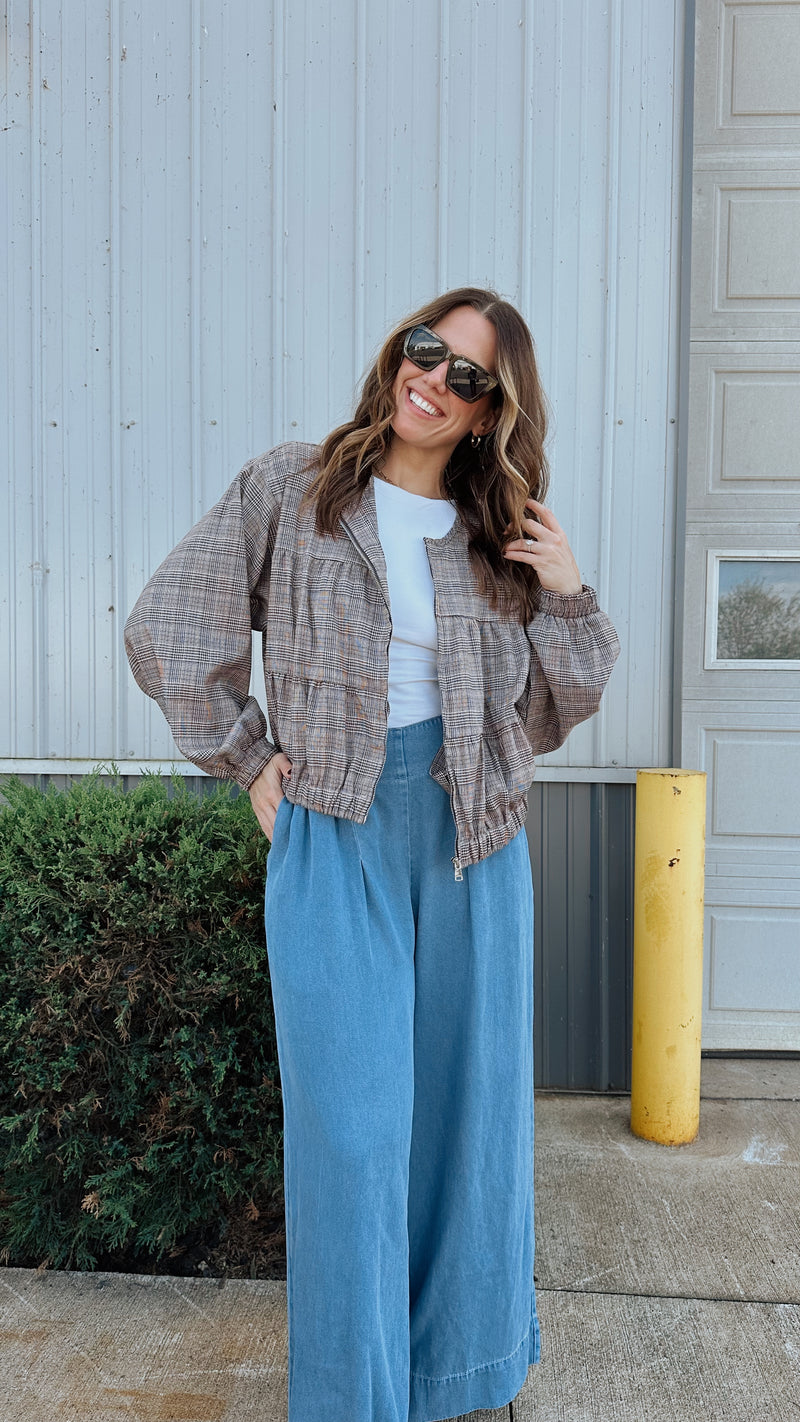 Plaid Bomber Jacket