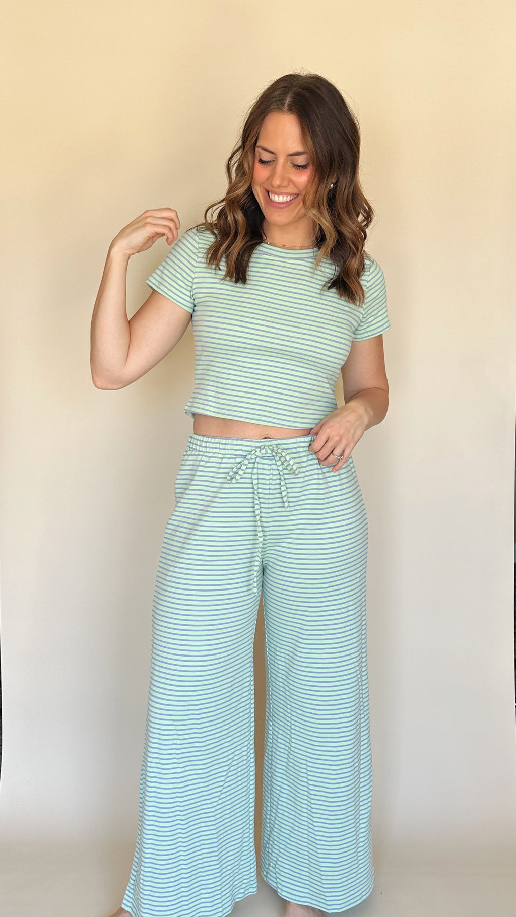 Billy Striped Lounge Set in Mint